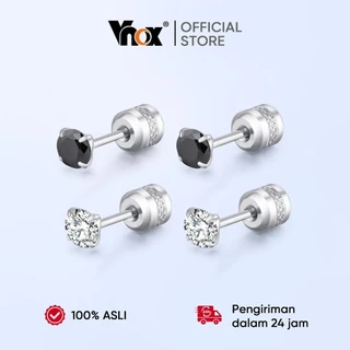Vnox ต่างหูสตั๊ดเพทายเหล็กไทเทเนียม 3 มม./4 มม./5 มม | ต่างหูเจาะป้องกันสนิมไฮโปอัลเลอร์เจนิกสําหรับผู้ชายและผู้หญิง