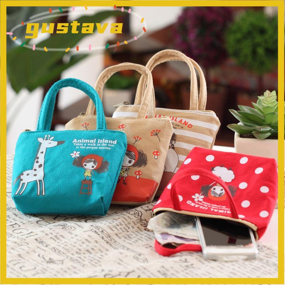 GUSTAVA Money Bags Women Canvas Zipper Storage Bags