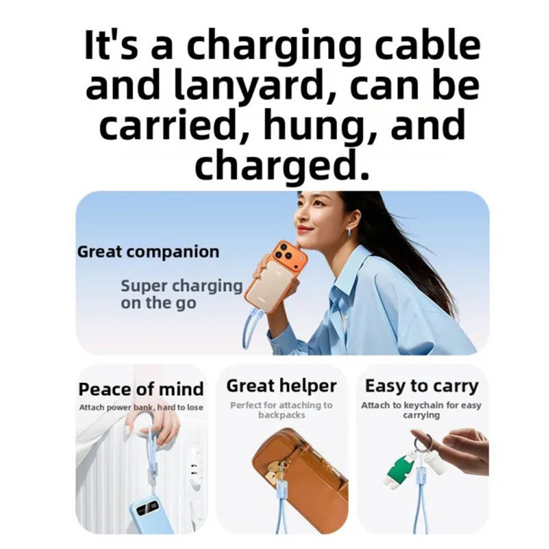UGREEN C to C Fast CHARGING PD60W 3A USB-C Lanyard สายชาร์จ 2-in-1 Type-C สวมใส่สาย 0.3M ราคา ถูกที่สุด ดีลบีเคเค แกลเลอรีภาพที่ 2