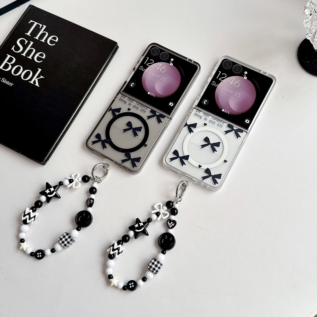 เคสโทรศัพท์แม่เหล็กโปร่งใสด้านสําหรับ Samsung Galaxy Z Flip7 Z Flip7FE Z Flip6 Z Flip5