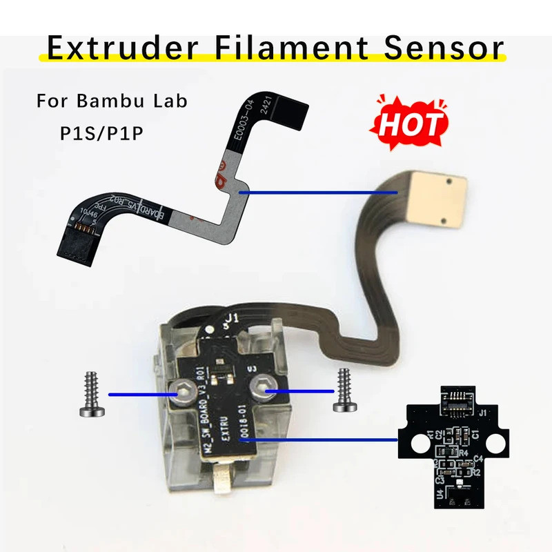 HBสําหรับBambu Lab P1Sอุปกรณ์เสริมเซ็นเซอร์ Extruder Filament Sensorเปลี่ยนP1P Hallสวิทช์สําหรับBamb