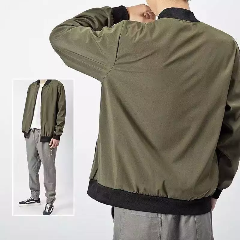 CODTwoStar simple bomber jacket. For men and women, high quality, motorcycle style coat, round neck, good size.