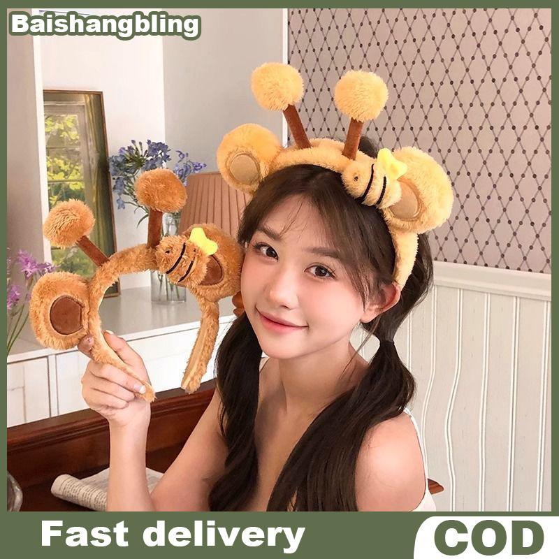 BSBL น่ารักการ์ตูน Bee หมีหู Plush Hairband สําหรับผู้หญิงแฟชั่นน่ารักล้างหน้าสัตว์ s คอสเพลย์ Hoops