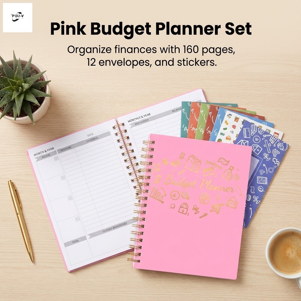 B5 Budget-Planner Notebook พร้อมถุงกระดาษสําหรับการจัดการการเงินกระดาษเป็นมิตรกับสิ่งแวดล้อมที่ทนทาน