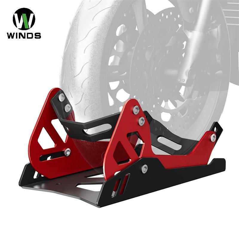 ODS Universal รถจักรยานยนต์ Trailer ล้อ Cho ด้านหน้า Stand Upright ผู้ถือ AntiSlip ฐานเหล็กสําหรับที่จอดรถที่ปลอดภัยและขนส่ง OD