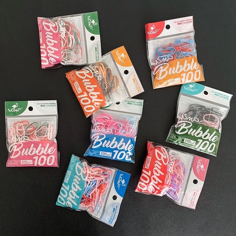 ยางรัดผม สีพาสเทล 100เส้น เส้นเล็ก หนังยาง อเนกประสงค์ สไตล์เกาหลี แฟชั่น พร้อมส่ง