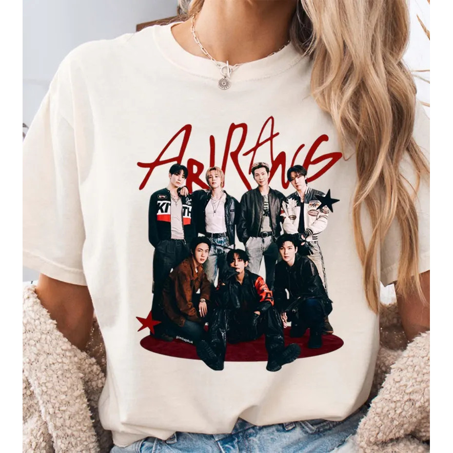 [มีสินค้า] เสื้อยืด BTS Ariran, เสื้อสเวตเตอร์ลายกราฟิกน่ารัก BTS Tour 2026, เสื้อคอนเสิร์ต BTS, สิน
