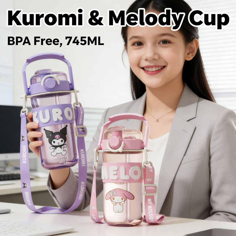 Kuromi Kids Botol Air BPA Free Water Bottle ถ้วยน่ารัก 745ML Tritan