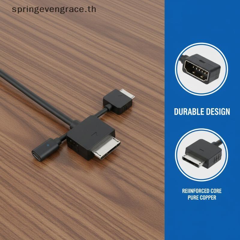 Springevengrace Type C สําหรับ PSP Go สายชาร์จข้อมูลประเภท USB C LED Converter สําหรับ PSP Go เกมคอน