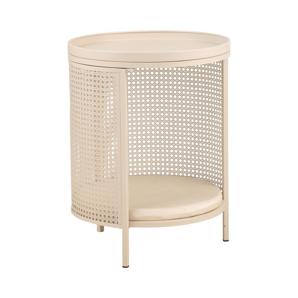 HomeHuk โต๊ะข้างพร้อมที่นอนสัตว์เลี้ยง รุ่นโอเรีย - สีเบจ