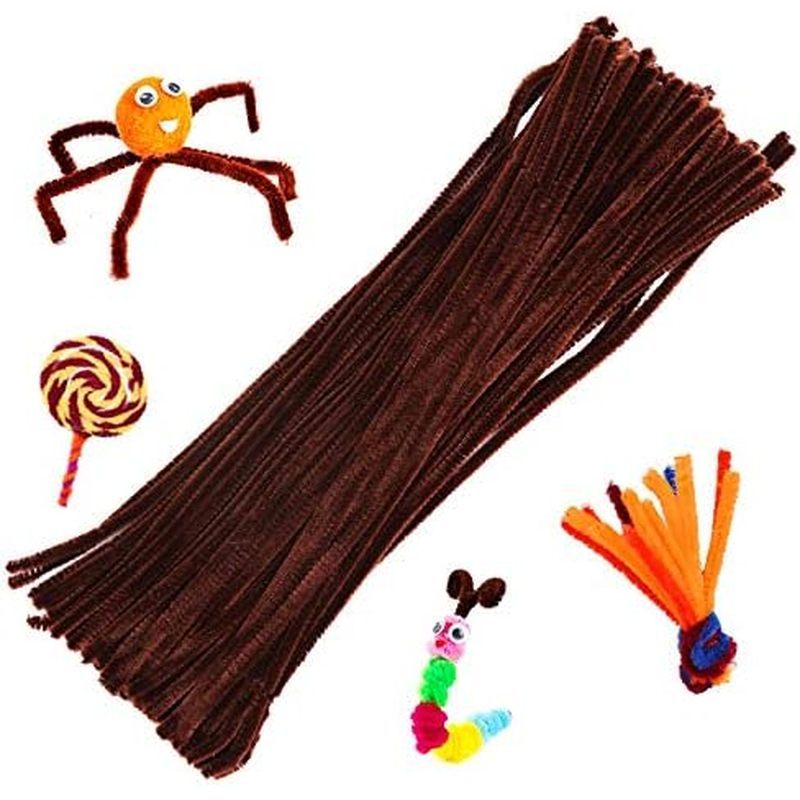 100 Pieces Pipe Cleaners Chenille Stem, Green Pipe Cleaners Set for DIY Arts Crafts Decorations (Gre