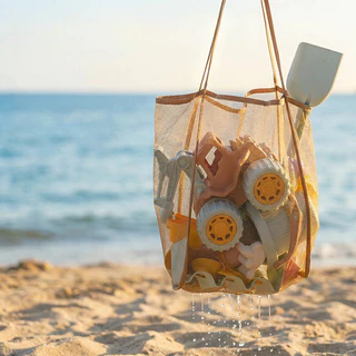 🏖️🧡จุของได้เยอะ กระเป๋าสะพายชายหาด ผ้าตาข่าย ผ้าเนื้อเบา แห้งเร็ว ถุงเก็บของขนาดใหญ่ ชายหาด/สระว่ายน้ำ ส่งไวจากไทย