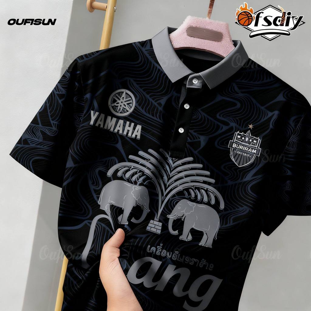 เสื้อโปโลสีดํา เสื้อแข่งบุรีรัมย์ยูไนเต็ด BURIRAM UNITED JERSEY 2025/26 ของแท้จากสโมสร เสื้อที่ระลึก