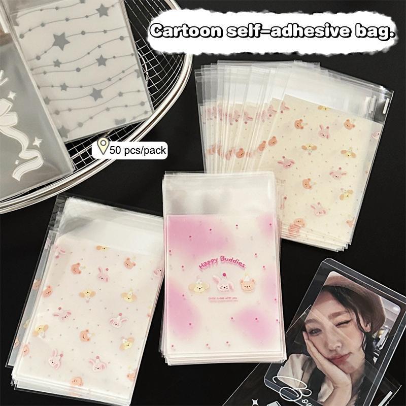 F4TH 50 ชิ้นน่ารักการ์ตูน Resealable กระเป๋า Self Adhesive Creative คุกกี้กระเป๋าถุงขนมขนาดเล็ก Sna 