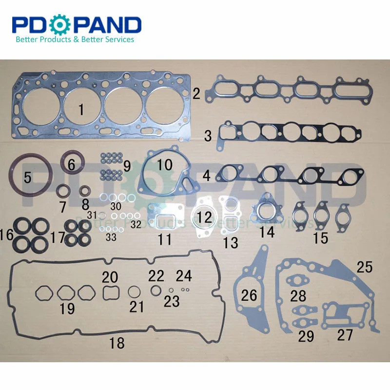 4D56U 4D56T 16V L200 เครื่องยนต์เต็มรูปแบบ Rebuilding ปะเก็นชุด 1000A407 สําหรับ Mitsubishi L200 250