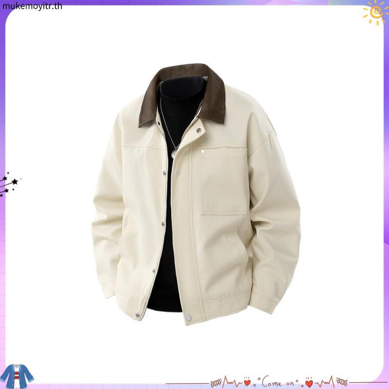NASA Brand Retro Street Wear cleanfit Tooling Detroit Jacket Men Street Loose All-Match Lapel Jacket