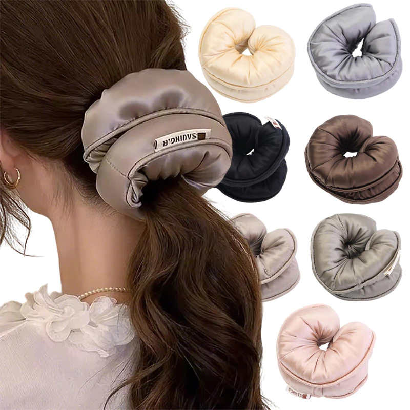 3D เบาะ Sleep หมอน Scrunchie - ผู้หญิงยืดหยุ่นผู้ถือผมหางม้าลําไส้ใหญ่ผม Tie