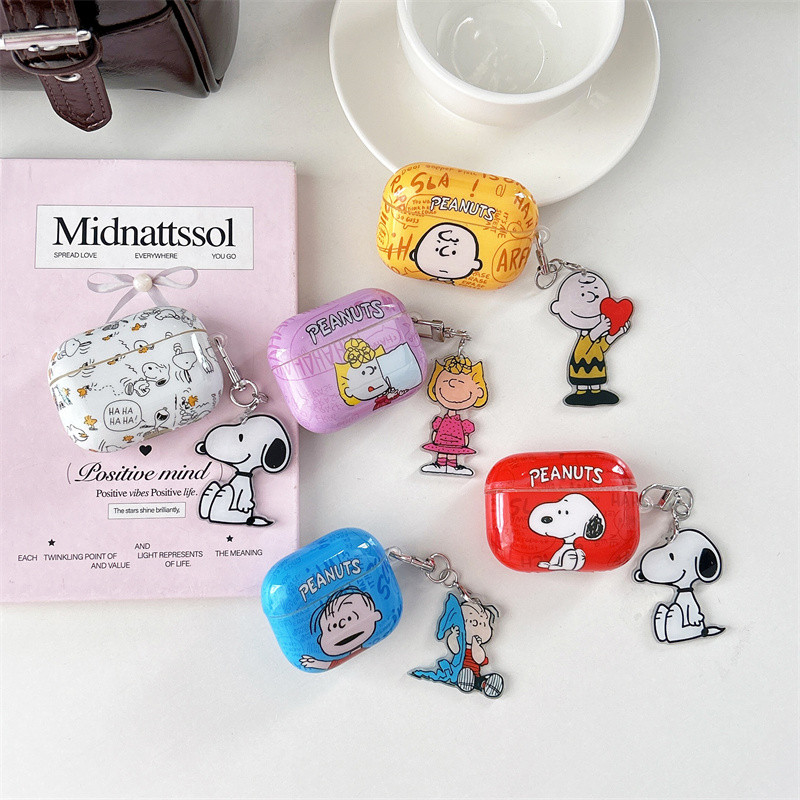 Snoopy Snoopy series สําหรับ Airpods4 Airpods 1/2 3 Pro Pro2 pro3 หูฟังไร้สายบลูทูธป้องกันกรณี AirPods Pro i3 i4 pro3 หูฟังป้องกันกรณี
