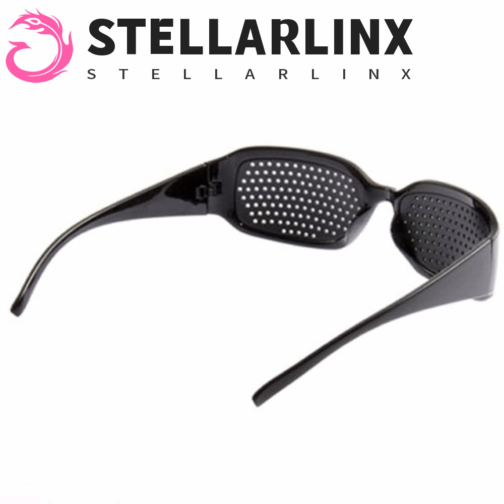 STELLARLINX Eye การออกกําลังกาย Pin Hole แว่นตากันแดดสีดําสายตาปรับปรุง