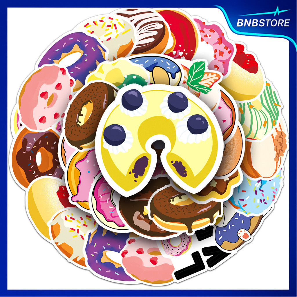 🍀ส่งจากไทย🍀 50 ชิ้น สติกเกอร์ โดนัท หน้าต่างๆ  Donut Gourmet Dessert Sticker พร้อมส่ง