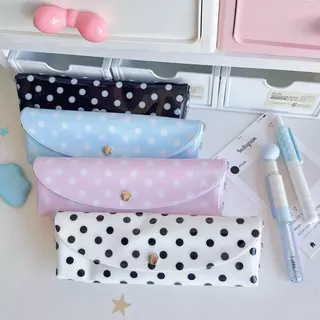 Ins Polka Dot Series กล่องดินสอ Organizer กระเป๋าเครื่องเขียนนักเรียนแฟชั่น Minimalist