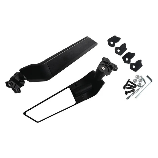 2PCS ดัดแปลงกระจกรถจักรยานยนต์ Fit สําหรับ Yamaha YZF R25 R3 R15 R6 R6s V2 V3 R1 ลมปีกปรับหมุนกระจกม