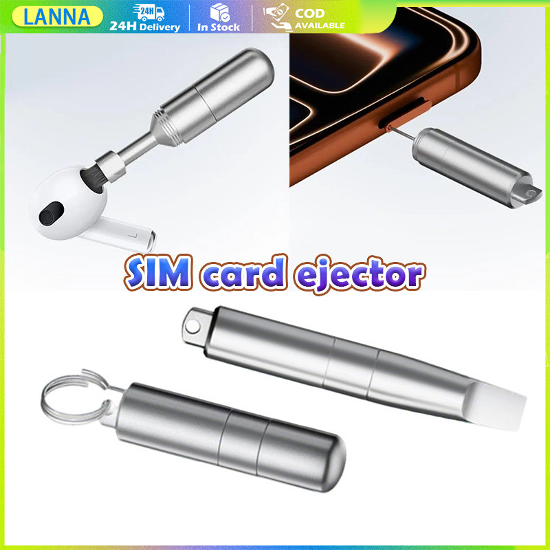 ร้านอยู่ที่ไทย เข็มจิ้มซิม ejector pin โลหะผสม ถาดซิมการ์ด ทำความสะอาดมือถือ อเนกประสงค์ ขนแปรงนุ่ม พวงกุญแจพกพา