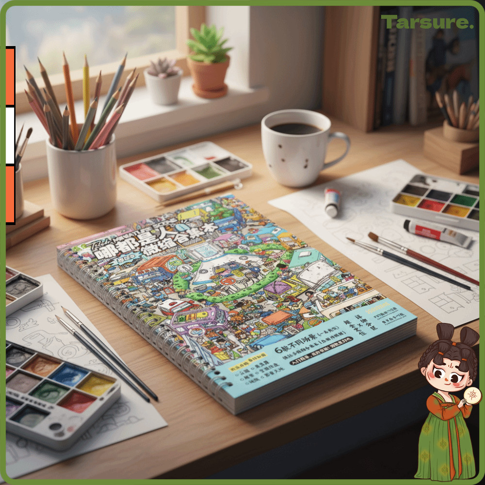 TARSURETH สติ๊กเกอร์ทิวทัศน์, Kawaii Design Festival Theme Shop Scene Sticker, Creative Special Econ
