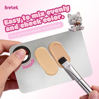 Breteil อุปกรณ์ปาดรองพื้น + พาเล็ตต์สี - ชุดอุปกรณ์แต่งหน้าสำหรับรองพื้นแบบพกพา เหมาะสำหรับการเดินทาง BR-F12