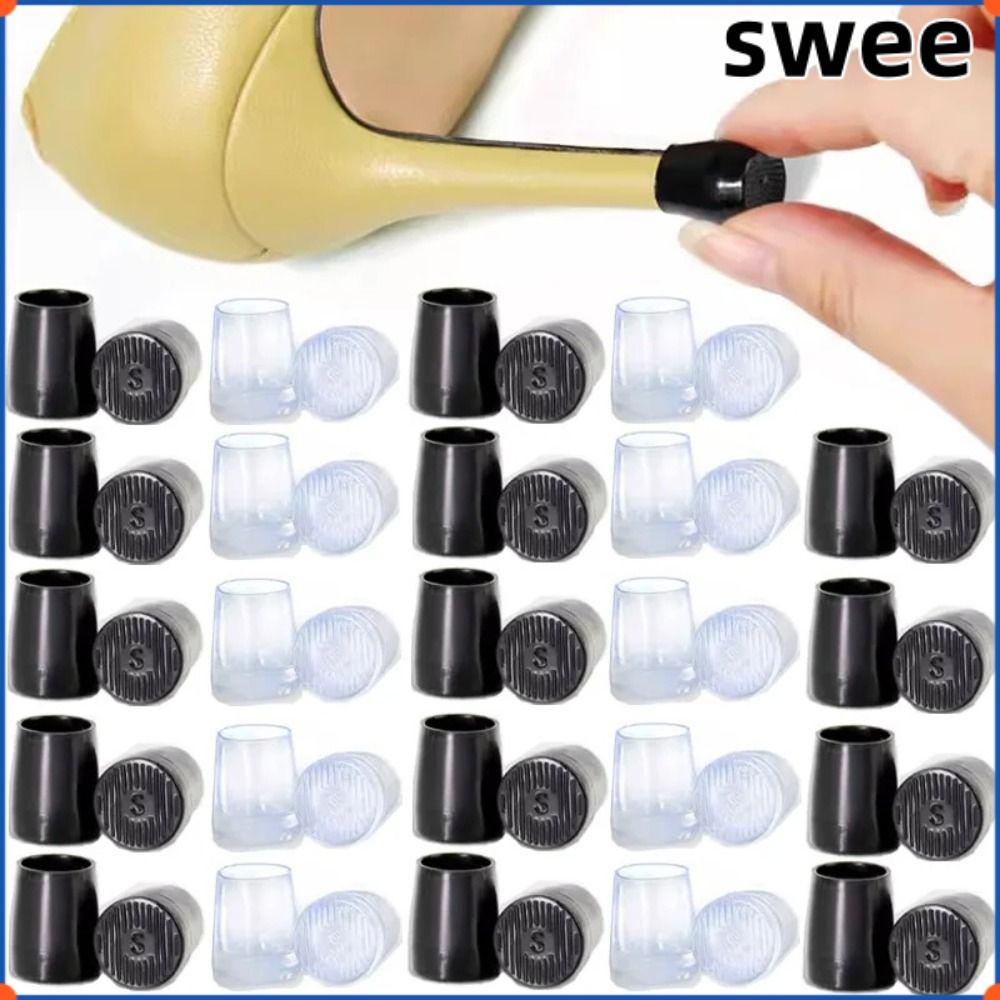 SWEE ตัวป้องกันส้นเท้า, ตัวป้องกันส้นเท้าเครื่องระงับเสียงทรงกลมกันลื่น, ฝาครอบกันกระแทกฝาครอบป้องกันรองเท้าผู้หญิง