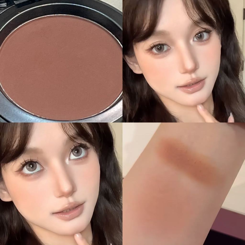 Brown Matte Blush Palette Monochrome Powder Blusher Natural Nude Makeup Milk Apricot Low Saturation Matte Face Rouge Contouring