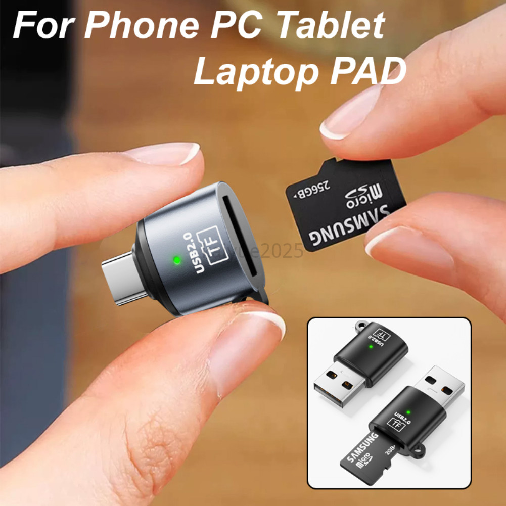 เครื่องอ่านการ์ด USB C 2.0 Mini Type C ถึง SD Micro TF Card Reader หน่วยความจําสําหรับ Samsung Xiaomi PC แท็บเล็ตเครื่องอ่านการ์ด USB