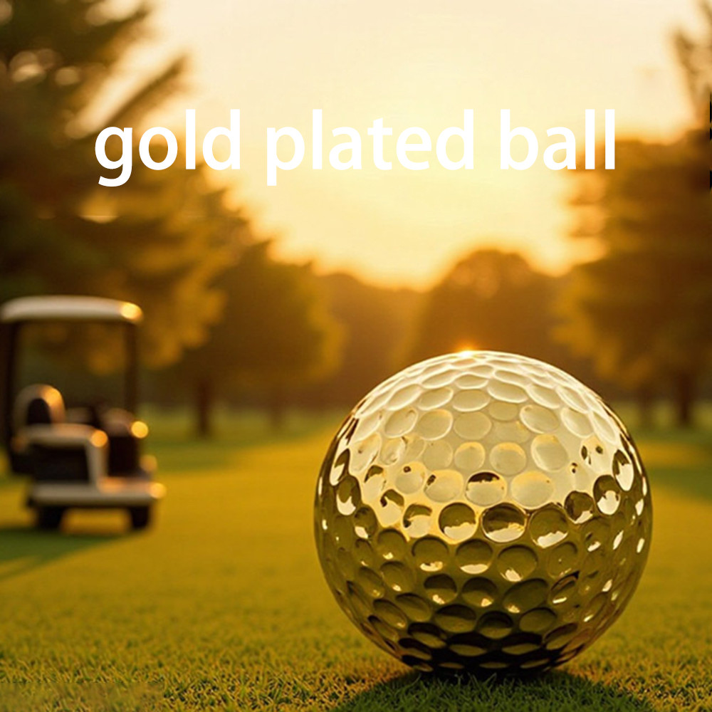 Golf Electroplated Practice Ball Gold & Silver Two-Color High-Elasticity Solid Ball Surlyn Shell ทนต่อการสึกหรอและทนทานช่วงการขับขี่ลูกบอลเฉพาะ