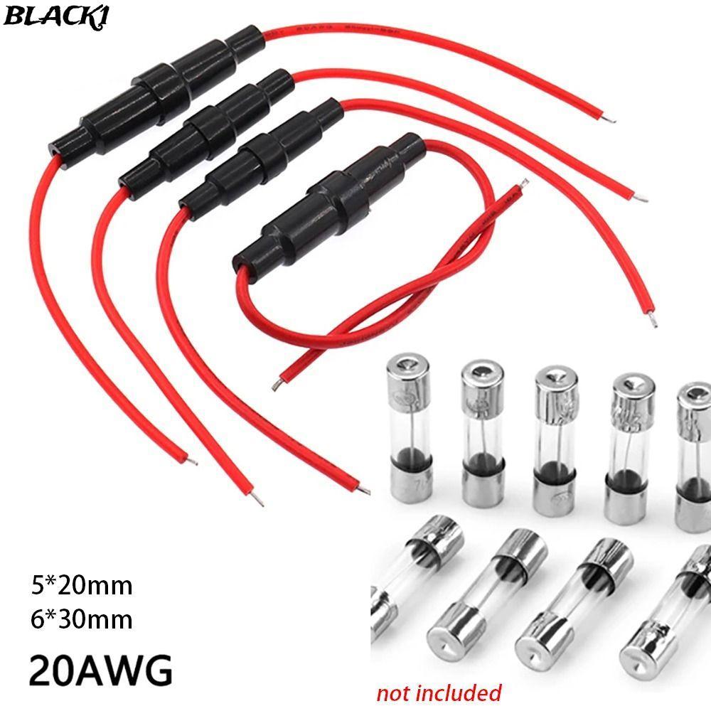 กล่องฟิวส์แก้ว 5x20 มม. 250V พร้อมปลอกสกรู 10 ชิ้น และฟิวส์ 20 ชิ้น รองรับฟิวส์ 6x30 มม.