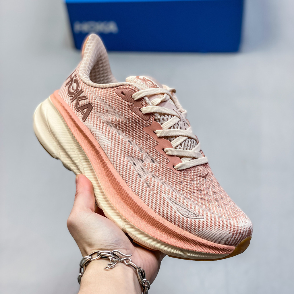 HOKA ONE ONE Clifton 9 รองเท้าวิ่งผู้หญิงทนทานและฟังก์ชั่นกันกระแทก VK9N