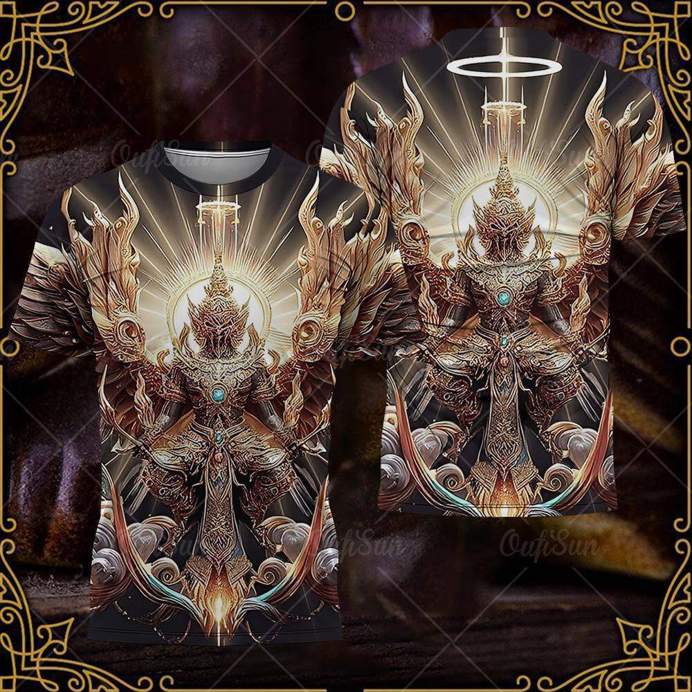 (แจกฟรี) เสื้อยืดครุฑนรายณ์ พิมพ์ลาย เสื้อราหู ประเทศไทย เสื้อแขนสั้นหนุมาน ไซส์ใหญ่ ส-5เอ็กแอล ขนาด