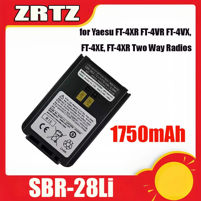 ZRTZ ใหม่ SBR-28Li 1750mAh แบตเตอรี่สําหรับ Yaesu FT-4XR FT-4VR FT-4VX, FT-4XE, FT-4XR วิทยุสองทาง