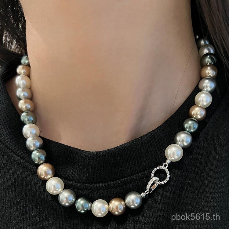 หรูหราเสื้อกันหนาว Mo Pearl หัวไชเท้า Cailan สร้อยคอออกแบบ Di High-End Home Light ผสม Niche หญิง Twi