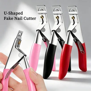 Professional ปลอมเล็บตัดเล็บ Clipper เคล็ดลับตัด U-รูปขอบตัด Trimmer ปรับสแตนเลส U-รูปประดิษฐ์สําหรับปลอมแต่งเล็บ