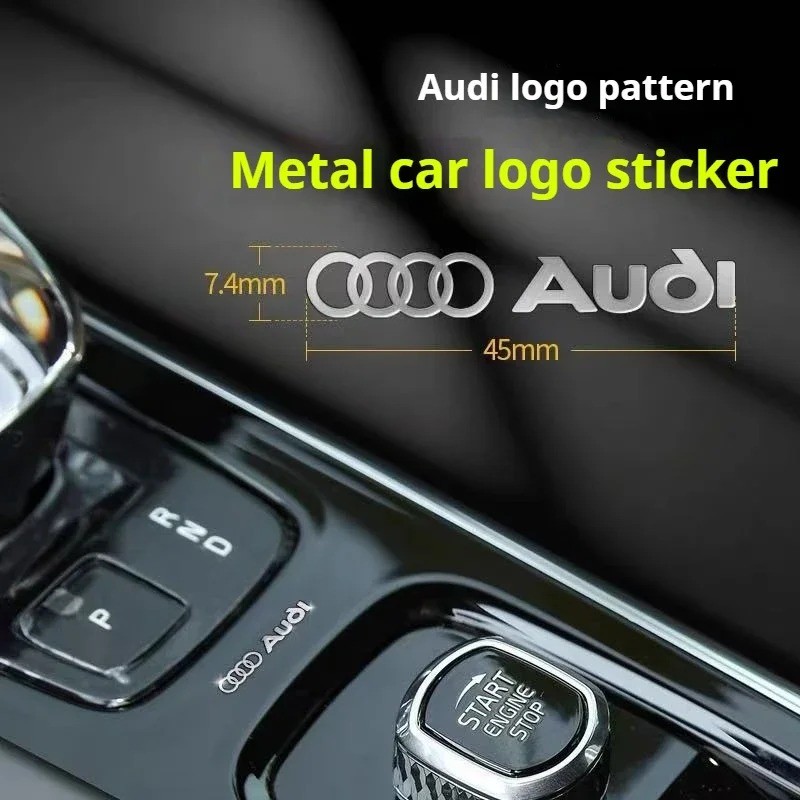 2pcs 3D โลหะสัญลักษณ์รถสติกเกอร์ตกแต่ง Badge Decal ภายในสําหรับ Audi A4 B5 B6 B7 8P 8V 8L A5 C7 4F A