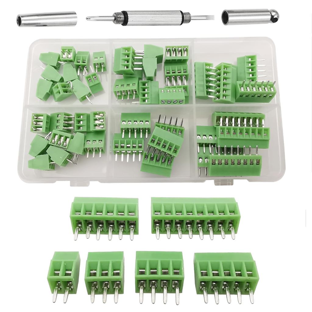45 ชิ้น 2.54 มิลลิเมตร 0.1 "Pitch Mini PCB Mount สกรู Terminal Block Connector 2P 3P 4P 5P 6P 8P Ter