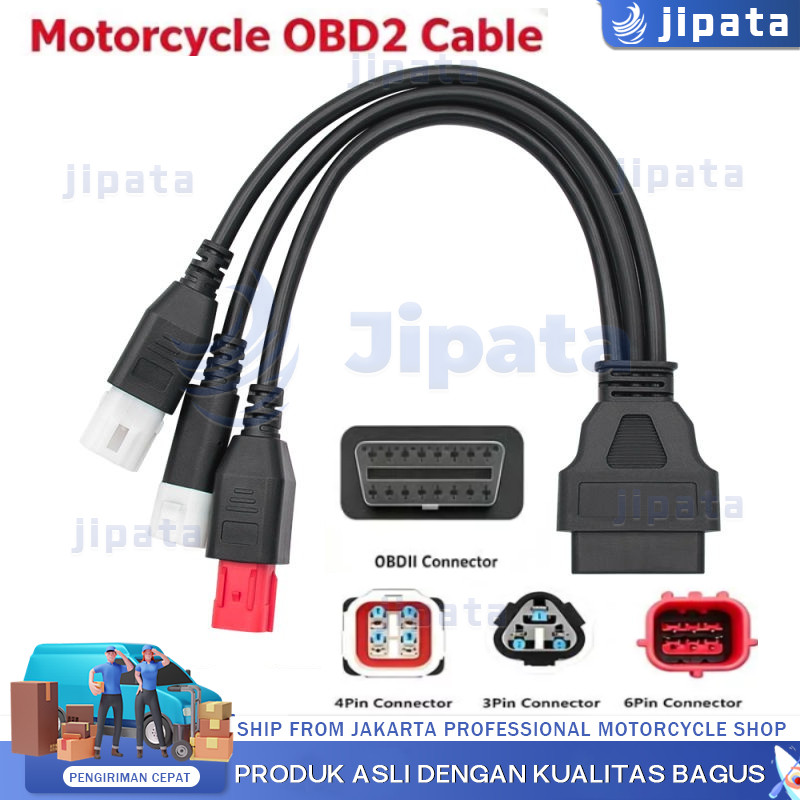 3 IN 1 สําหรับ Yamaha 3pin 4pin และ Honda OBD2 16PIN รถจักรยานยนต์ Diagnostic Connector สายอะแดปเตอร์ OBD2 มอเตอร์สาย