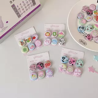 (the) 6 ชิ้นน่ารักการ์ตูนมินิปุ่มป้าย Kawaii Retro Girls เด็ก Bapa กระเป๋าดินสอ DIY ตกแต่งเข็มกลัด Pin อุปกรณ์เสริม (TH)