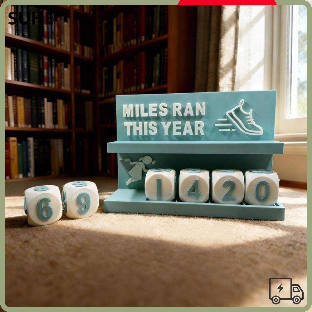 SUHE Running Mileage Counter,พิมพ์MILES RAN THIS YEAR Running Mileage Challenge Tracker,เป็นมิตรกับส
