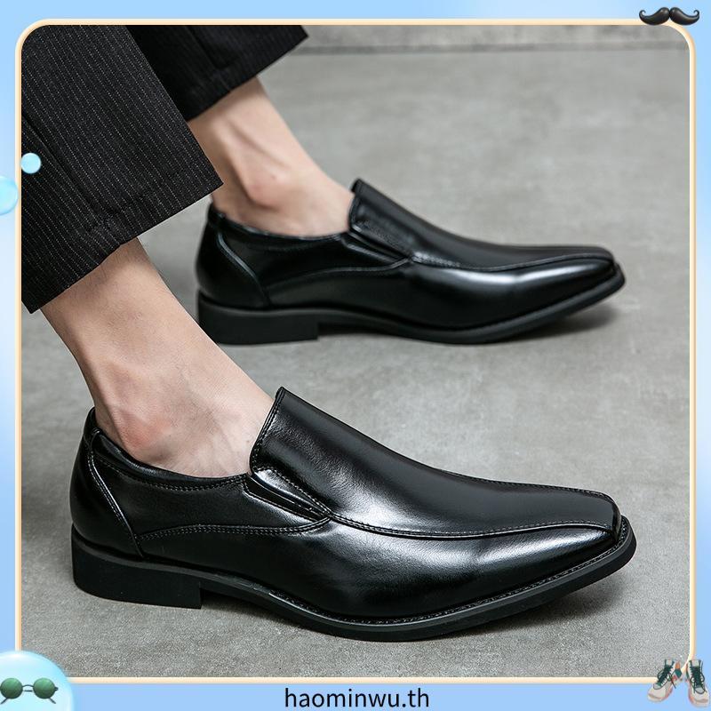 TAYWINแท้ เทวินทร์แท้ รองเท้าคัชชูหนังแท้ Size38-46 MV-14 หนังนิ่มสีดำ