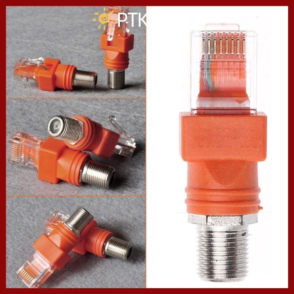 PTKFPT09 BNC F-Type Connector, RJ45 ถึง RF หญิงซ็อกเก็ต Coupler ขั้วต่อสายไฟ RJ45 ถึง RF Connector, 