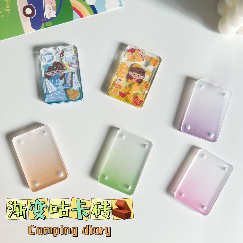/Cuckoo Card Brick ทั่วไป Cuckoo Card Ice Cube Brick Gradient อะคริลิคโปร่งใสแม่เหล็ก Mini Photo Fra