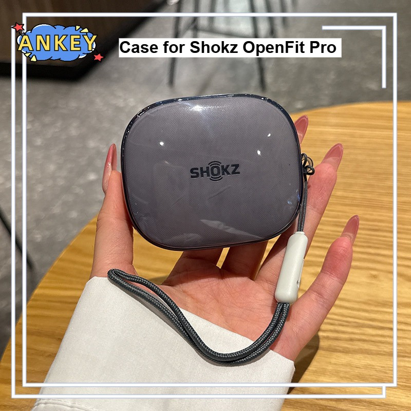 Case for Shokz OpenFit Pro / Fit2+ / Fit / Air Case Protective Transparent Clear TPU Covers gradient color Bluetooth Earphone Shell Headphone Portable with rope
