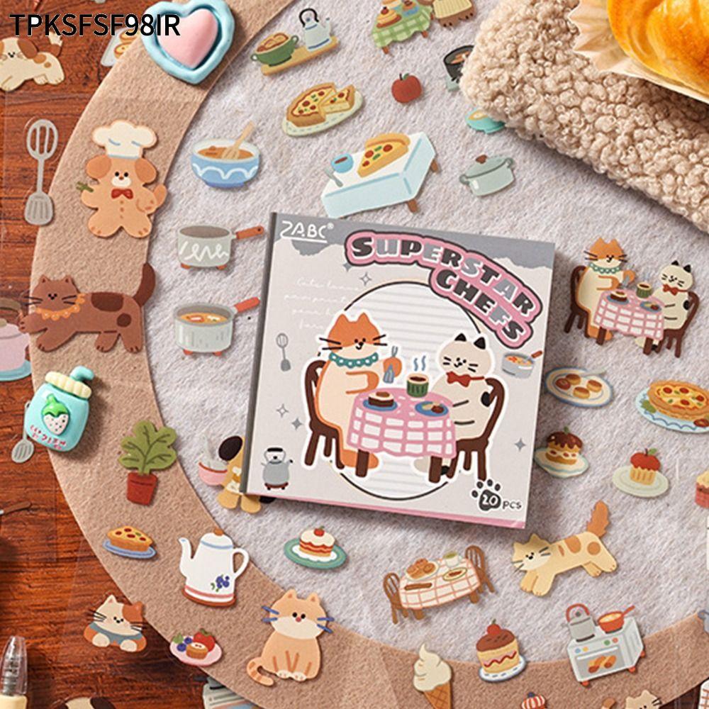 TPKSF98IR Cat Sticker Book, INS สไตล์ PET Die ตัดสติกเกอร์หนังสือ, น่ารักการ์ตูนคู่มือสติกเกอร์สําหร