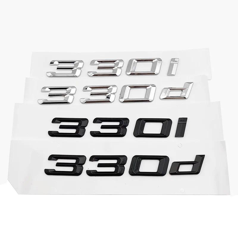 3D ABS Chrome สีดํา 330i โลโก้ 330d สัญลักษณ์ตัวอักษรสติกเกอร์รถด้านหลัง Badge สําหรับ BMW E46 E90 E
